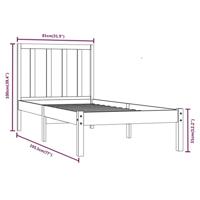 Bedframe zonder matras massief grenenhout 75x190 cm - thumbnail