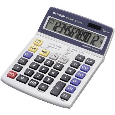 Sharp EL-2125 C Bureaurekenmachine Grijs Aantal displayposities: 12 werkt op zonne-energie, werkt op batterijen (l x b x h) 195 m x 140 mm x 22.5 mm