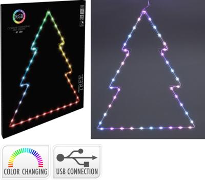 Verlichte decoratie BASIC & CO RGB Kerstboom 48 x 60 cm