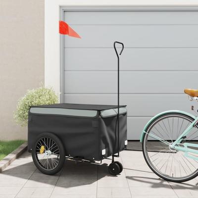 Fietstrailer 45 kg ijzer zwart en grijs Fietstrailer 45 kg ijzer zwart en grijs