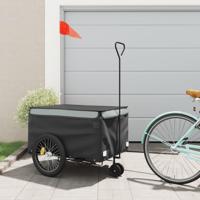 Fietstrailer 45 kg ijzer zwart en grijs - thumbnail