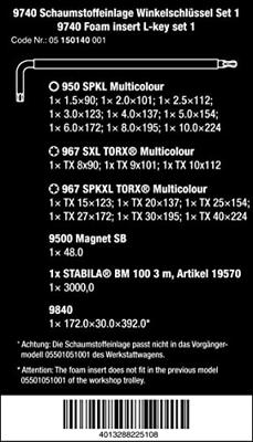 Wera 9740 Inbus, Torx Haakse schroevendraaierset 1.5 mm, 2 mm, 3 mm, 4 mm, 5 mm, 6 mm, 8 mm, 10 mm 18-delig Wera 9740 Inbus, Torx Haakse schroevendraaierset 1.5 mm, 2 mm, 3 mm, 4 mm, 5 mm, 6 mm, 8 mm, 10 mm 18-delig