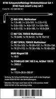 Wera 9740 Inbus, Torx Haakse schroevendraaierset 1.5 mm, 2 mm, 3 mm, 4 mm, 5 mm, 6 mm, 8 mm, 10 mm 18-delig - thumbnail