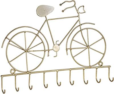 Clayre & Eef Sleutelrekje Fiets 32x23 cm Goudkleurig Ijzer Kapstok Clayre & Eef Sleutelrekje Fiets 32x23 cm Goudkleurig Ijzer Kapstok