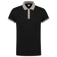 Tricorp Casual 201002 Bi-Color unisex poloshirt Zwart Grijs XL - thumbnail