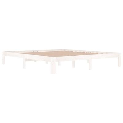 Bedframe massief hout wit 180x200 cm 6FT Super King Bedframe massief hout wit 180x200 cm 6FT Super King