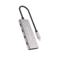Conceptronic HUBBIES16G interface hub USB 3.2 Gen 2 (3.1 Gen 2) Type-C 10000 Mbit/s Grijs - thumbnail