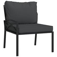 Tuinstoelen met grijze kussens 2 st 62x75x79 cm staal - thumbnail