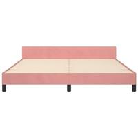 Bedframe met hoofdeinde fluweel roze 160x200 cm - thumbnail