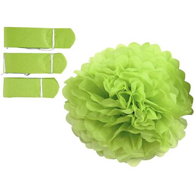 Creativ Company Pompon van papier, d 20+24+30 cm, 16 gr, lime groen, 3 stuk/ 1 doos