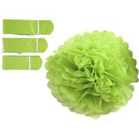 Creativ Company Pompon van papier, d 20+24+30 cm, 16 gr, lime groen, 3 stuk/ 1 doos - thumbnail