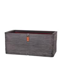 Capi Nature Rib NL 73x39x32cm rechthoekige plantenbak antraciet - thumbnail