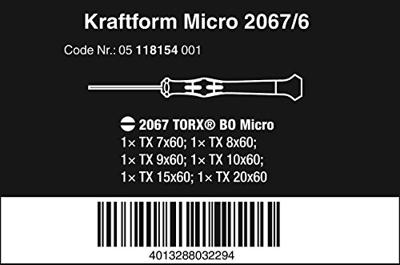 Wera 2067/6 Micro TORX® BO-Schroevendraaierset + houder, 6 -delig - 1 stuk(s) - 05118154001 - thumbnail