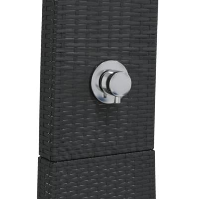 Buitendouche 55x60x224 cm poly rattan en acaciahout zwart - thumbnail