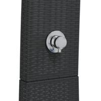 Buitendouche 55x60x224 cm poly rattan en acaciahout zwart - thumbnail