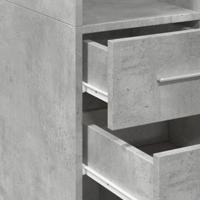 Hoge kast 50x42,5x185 cm bewerkt hout betongrijs - thumbnail