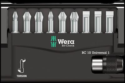 Wera 8100-9/TZ 05056161001 Bitset 10-delig Plat, Kruiskop Phillips, Kruiskop Pozidriv Torsion zone Wera 8100-9/TZ 05056161001 Bitset 10-delig Plat, Kruiskop Phillips, Kruiskop Pozidriv Torsion zone