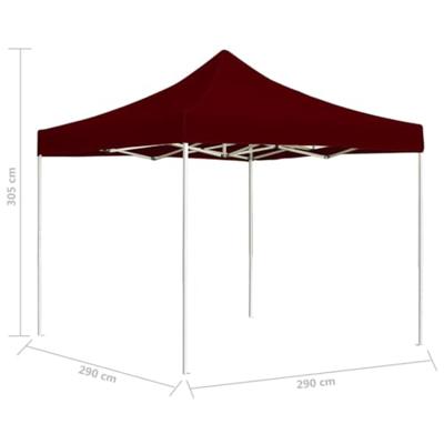 VidaXL Partytent professioneel inklapbaar 3x3 m aluminium wijnrood