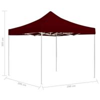 VidaXL Partytent professioneel inklapbaar 3x3 m aluminium wijnrood - thumbnail