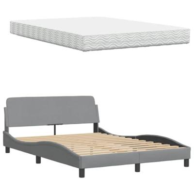 Bed met matras stof lichtgrijs 120x200 cm