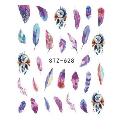 3 stuks DIY Fashion water Transfer Art Decals Nail sticker (STZ628)
