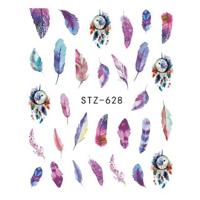 3 stuks DIY Fashion water Transfer Art Decals Nail sticker (STZ628) - thumbnail