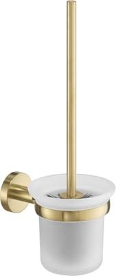 Saqu Eurotrend toiletborstel met wandhouder geborsteld messing