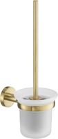 Saqu Eurotrend toiletborstel met wandhouder geborsteld messing - thumbnail