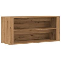 Schoenenbankje 100x35x45 cm bewerkt hout artisanaal eikenkleur - thumbnail