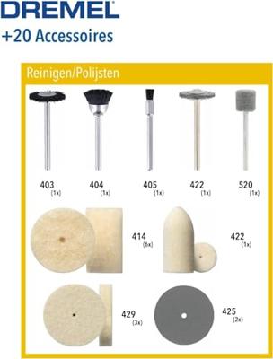 Dremel accessoires 20-delige set voor reinigen / polijsten (684) - 26150684JA - thumbnail