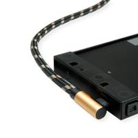 ROLINE GOLD USB 2.0 Kabel, USB A Male reversible - USB C 90° Male, 0,8 m - thumbnail