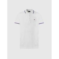 Diesel slim fit polo met contrastbies wit - thumbnail