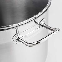 Prachtige grote RVS soeppan - 10 of 15 liter - Met glazen deksel - thumbnail
