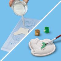 Dinosaurussen 2 in 1 - Vormen, schilderen en krabben - Creatieve hobby's - SES CREATIVE - Vorm, verf en kras dinosaurussen. - thumbnail