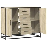 Dressoir 92x35x76 cm bewerkt hout sonoma eikenkleurig - thumbnail