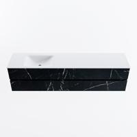 MONDIAZ VICA 200cm badmeubel onderkast Marquina 4 lades. Wastafel CLOUD links 1 kraangat, kleur Talc. - thumbnail