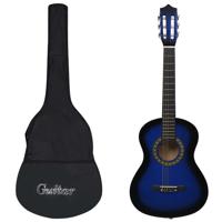 VidaXL Gitaar klassiek beginner kinderen met tas 1/2 34" blauw - thumbnail