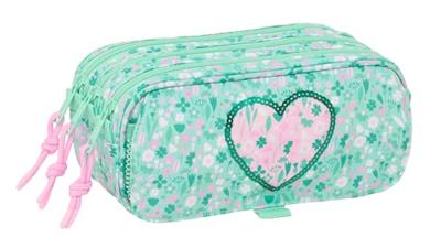 Pennenetui met 3 vakken Safta Cuore Munt 21,5 x 10 x 8 cm