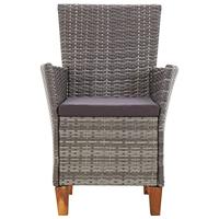 Tuinstoelen 2 st met kussens poly rattan grijs - thumbnail