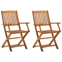 Tuinstoelen inklapbaar 2 st massief acaciahout - thumbnail