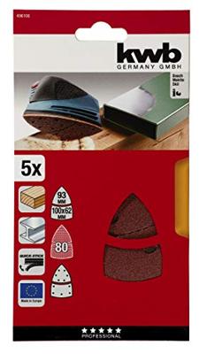 kwb 496108 Deltaschuurpapier Korrelgrootte (num) 80 (l x b) 62, 93 mm, mm x 100 mm 5 stuk(s)