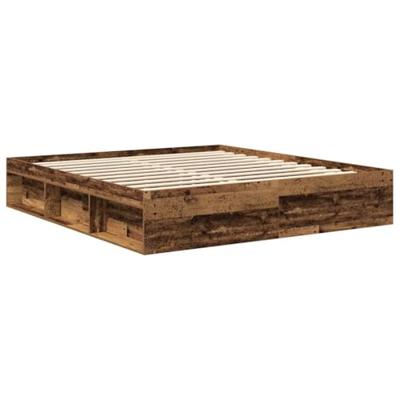 Bedframe zonder matras 200x200 cm bewerkt hout oud hout