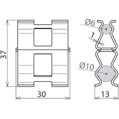 DEHN 308130 DC BK 6 RD10 STBLANK Verstevigingsklem 2.5 kA