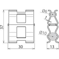 DEHN 308130 DC BK 6 RD10 STBLANK Verstevigingsklem 2.5 kA - thumbnail