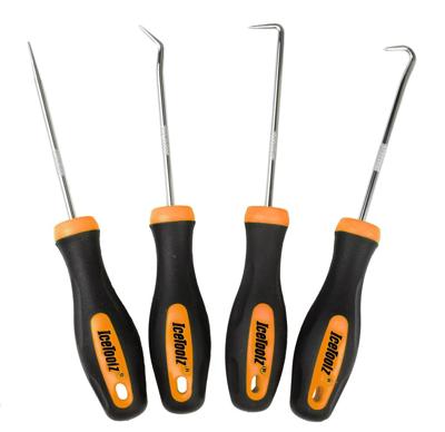 IceToolz haak set, recht, 45°, 90°, gebogen, 4-delig, 28a4