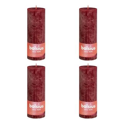 Bolsius rustiek stompkaars 190/68 velvet red a4