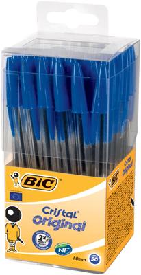 Bic balpen Cristal, doos met 50 stuks, blauw