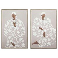 Schilderij Home ESPRIT Wit Blommor Scandinavisch 60 x 3,8 x 90 cm (2 Stuks) - thumbnail