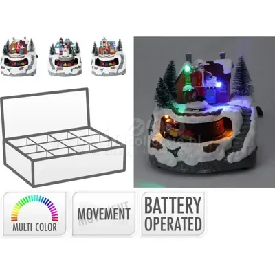 Kersttafereel Trein met LED en Beweging Assorti 1st