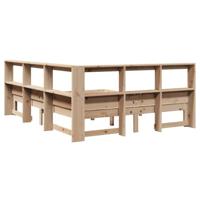 Bed met boekenkast zonder matras massief grenenhout 160x200 cm - thumbnail